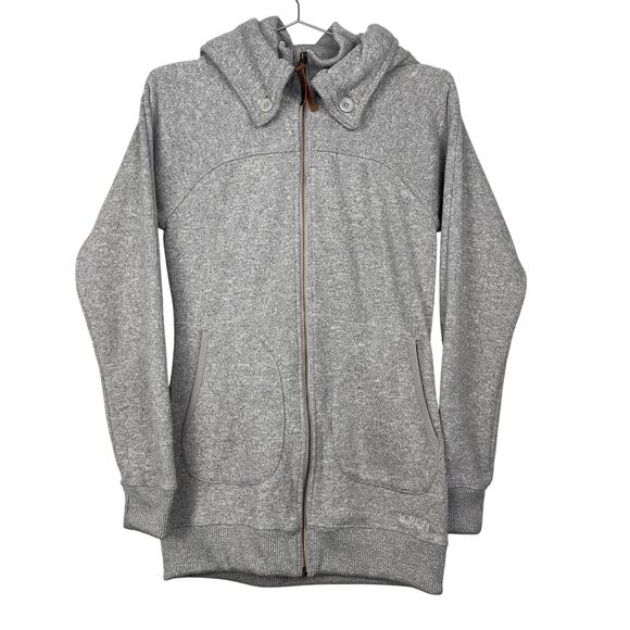 Burton Dryride Minx Fleece Full Zip Hoodie Sweatshirt Heather Gray Small Outdoor - Picture 1 of 10